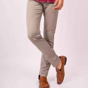 Buyermarket Light Beige Plain Denim Trousers