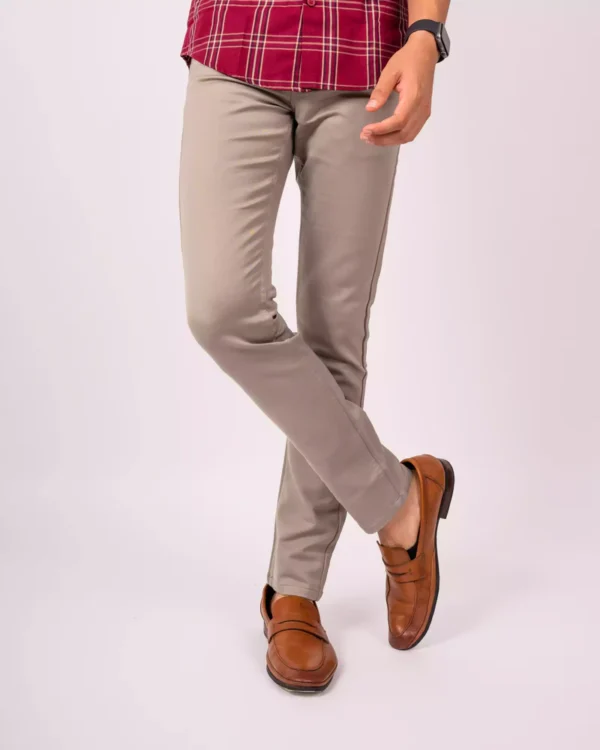 Buyermarket Light Beige Plain Denim Trousers