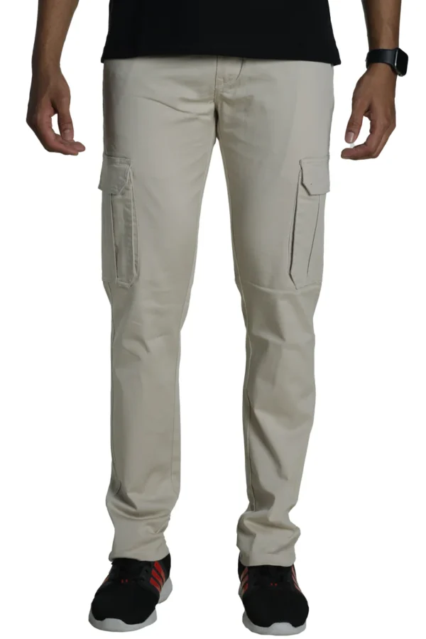 Buyermarket Cream Cotton Cargo Pants - Image 2