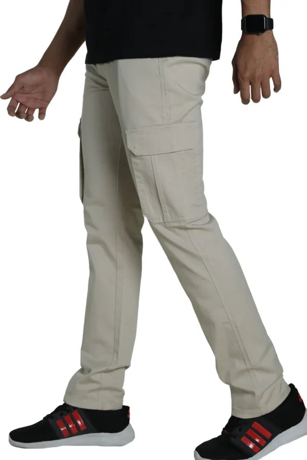 Buyermarket Cream Cotton Cargo Pants