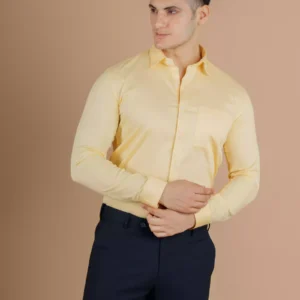 Buyermarket Nix Plain Shirt for Men (Butter Yellow)