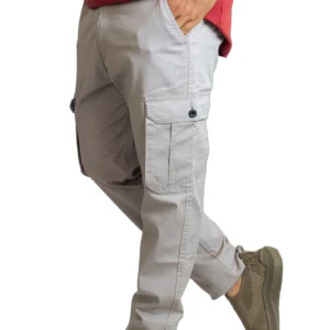 Buyermarket Harbor Grey Cotton Cargo Pants