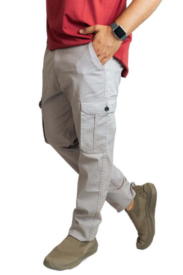 Buyermarket Harbor Grey Cotton Cargo Pants